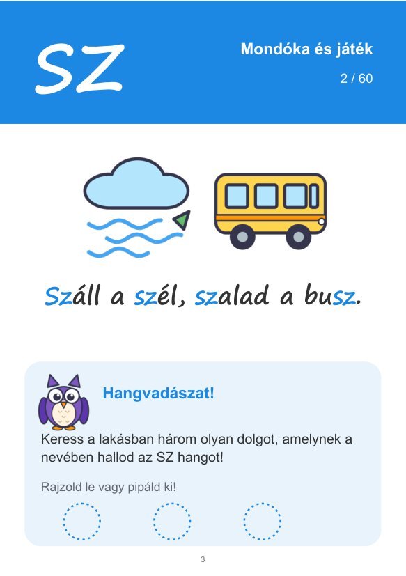 Mondóka és játék kártya